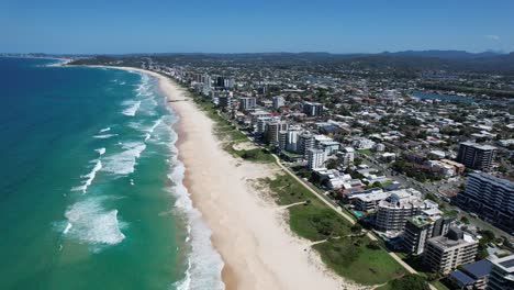 Entire-Shot-Of-Palm-Beach---Gold-Coast---Queensland-QLD---Australia---Drone-Shot