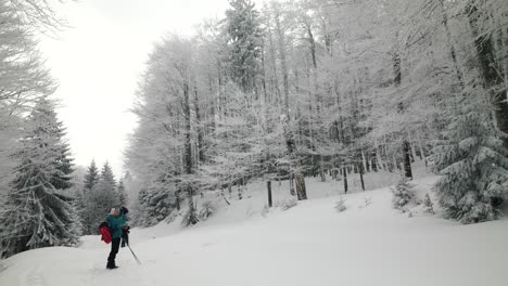 Wanderer-Fotografiert-Wunderschöne-Landschaften,-Sinaia,-Rumänien