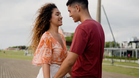 Couple-hugging-outside