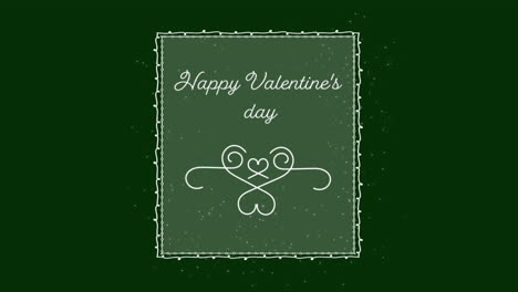 Animación-Del-Texto-Del-Feliz-Día-De-San-Valentín-Con-Diseño-En-Rectángulo-Sobre-Fondo-Verde