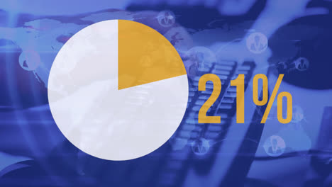 Pie-chart-and-numbers-filling-up-with-colour