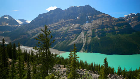 Beautiful-river-and-snow-capped-mountain-4k