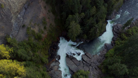 Río-Que-Fluye-A-Través-De-Un-Acantilado-Verde-4k