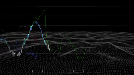 Animación-De-La-Visualización-Del-Mercado-De-Valores-Sobre-Fondo-Negro.-