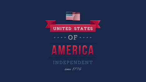 United-States-of-America,-Independent-since-1776-text-in-banner