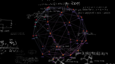 Mathematical-equations-against-globe-of-arrows