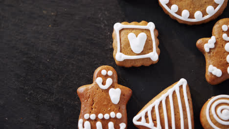 Various-cookies-arranged-on-concrete-background-4k