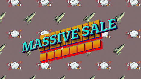 Massive-sale-text-against-rocket-and-speech-bubble-icon