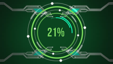 Rotating-circles-and-increasing-percentage-on-a-green-circuit-board