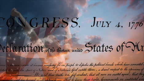 Man-holding-an-American-flag-and-written-declaration-of-independence-of-the-United-States