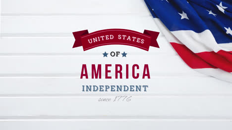 Estados-Unidos-De-América,-Independiente-Desde-1776-Texto-En-Banner