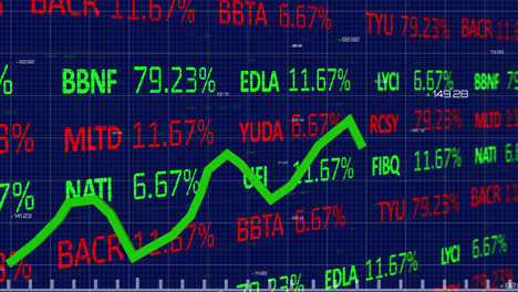 Stock-market-data-and-statistical-data-processing-against-black-background