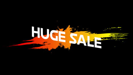 Words-Huge-Sale-appearing-in-front-of-orange-splash