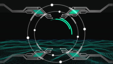 Rotating-circles-and-circuit-board