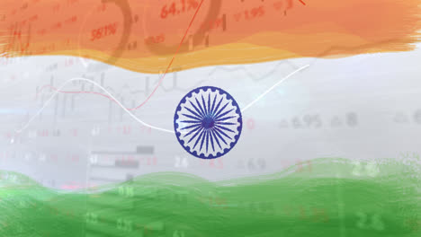 Zusammensetzung-Der-Covid-19-Statistiken-über-Die-Indische-Flagge