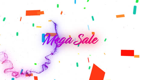 Animation-of-mega-sale-text-over-colorful-falling-confetti