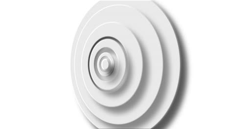 Animation-of-white-circle-layers-pulsating-on-white-background