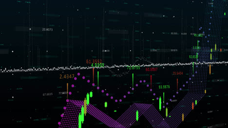 Animation-Der-Finanzdatenverarbeitung-Auf-Schwarzem-Hintergrund