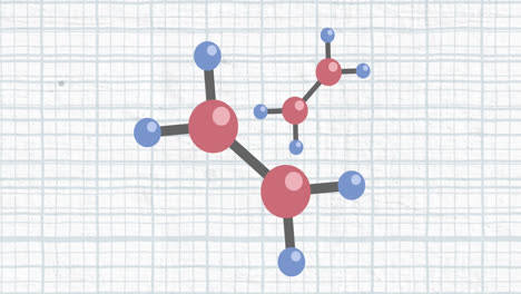 Animation-of-molecules-over-blue-grid-on-white