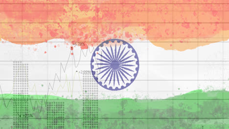 Zusammensetzung-Der-Covid-19-Statistiken-über-Die-Indische-Flagge