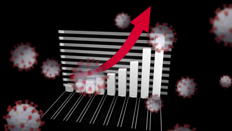 Animation-Von-Covid-19-Zellen-Und-Statistikverarbeitung