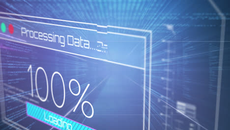 Animación-Del-Procesamiento-De-Datos-Sobre-Fondo-Azul