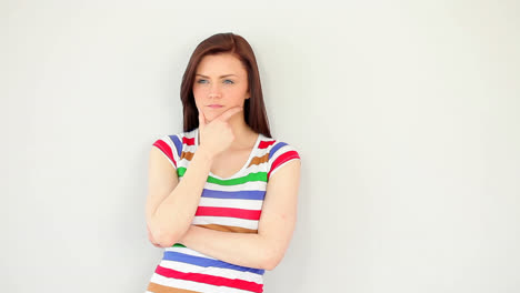 Thoughtful-brunette-posing