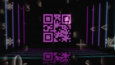 Animación-De-Código-Qr-Sobre-Procesamiento-De-Datos