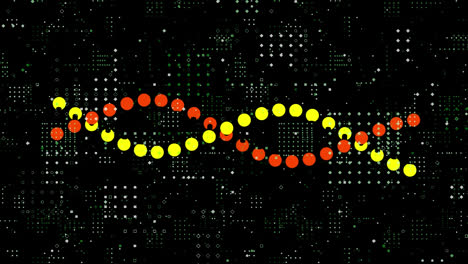 Animation-of-spinning-dna-strand-over-black-background