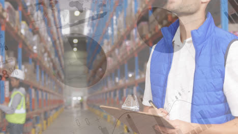 Animation-of-data-processing-over-people-working-in-warehouse