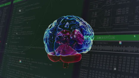 Animation-of-human-brain-spinning-and-data-processing-over-computer-screens