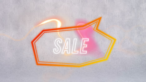 Animation-of-sale-text-in-retro-speech-bubble-over-abstract-background