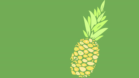 Animación-De-Piña-Moviéndose-Sobre-Fondo-Verde