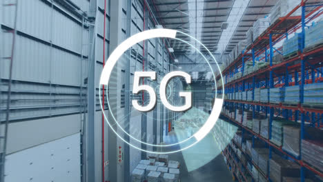 5g-text-over-round-scanner-against-warehouse-in-background