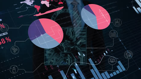 Animación-De-Pantalla-Con-Procesamiento-De-Datos-Con-Candado-De-Seguridad-En-Línea