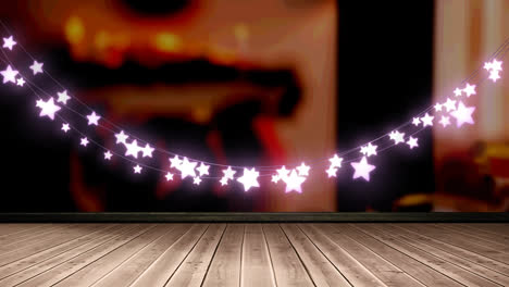 Animation-of-fairy-lights-over-wooden-boards