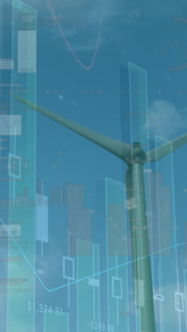 Animation-of-graphs-and-financial-data-over-wind-turbine