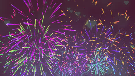 Animation-of-colourful-fireworks-exploding-on-new-year's-eve