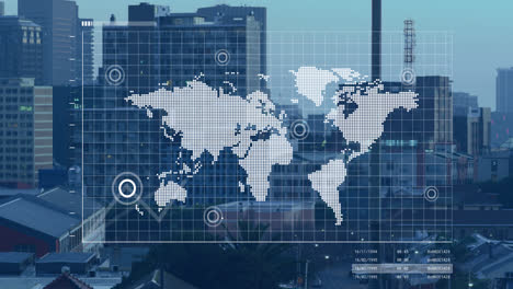 Animación-Del-Procesamiento-De-Datos-Sobre-El-Paisaje-Urbano