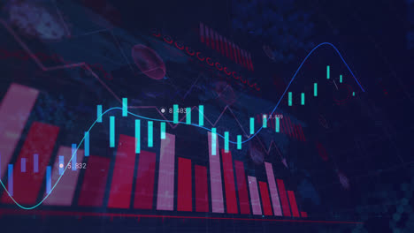 Animación-De-Células-Virales-Flotando-Sobre-El-Procesamiento-De-Datos