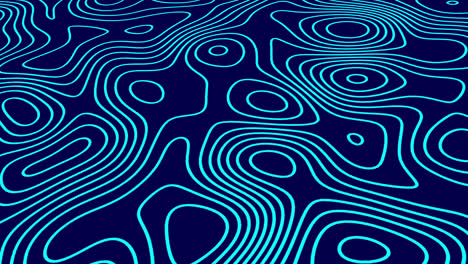 Animation-Von-Blauen-Linienspuren,-Die-Sich-In-Hypnotischer-Bewegung-Auf-Einer-Nahtlosen-Schleife-Auf-Blauem-Hintergrund-Bewegen