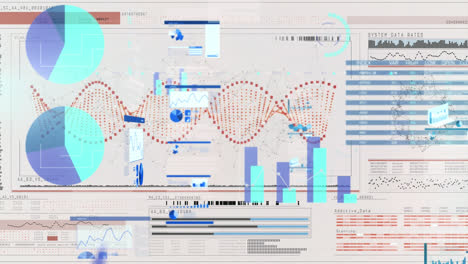 Animation-of-dna-strand-spinning-and-data-processing-with-green-pattern