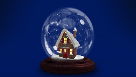 Animation-of-snow-globe-over-blue-background