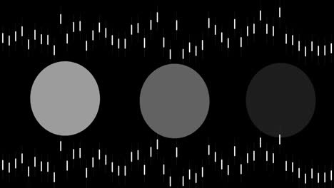 Animation-of-moving-white-lines-and-circles-on-black-background