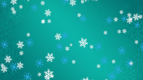 Animation-of-falling-snowflakes-on-blue-background