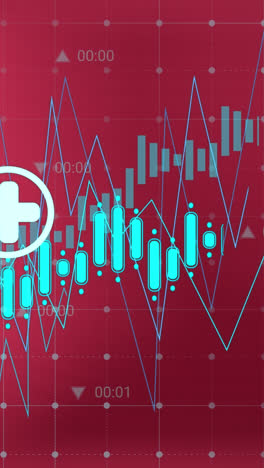 Animation-of-data-processing-over-flag-of-bahrain