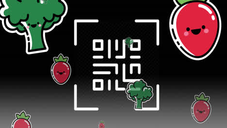 Animación-De-Código-Qr-E-Iconos-Vegetales.