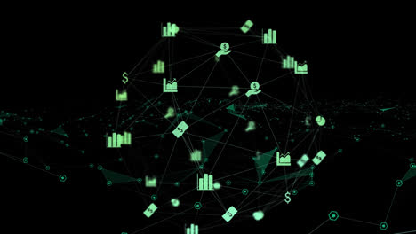 Animation-of-globe-with-network-of-connections-and-icons