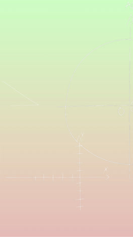 Animation-of-handwritten-mathematical-formulae-over-green-to-pink-background