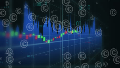 Animación-Del-Procesamiento-De-Datos-Sobre-Símbolos-Del-Euro